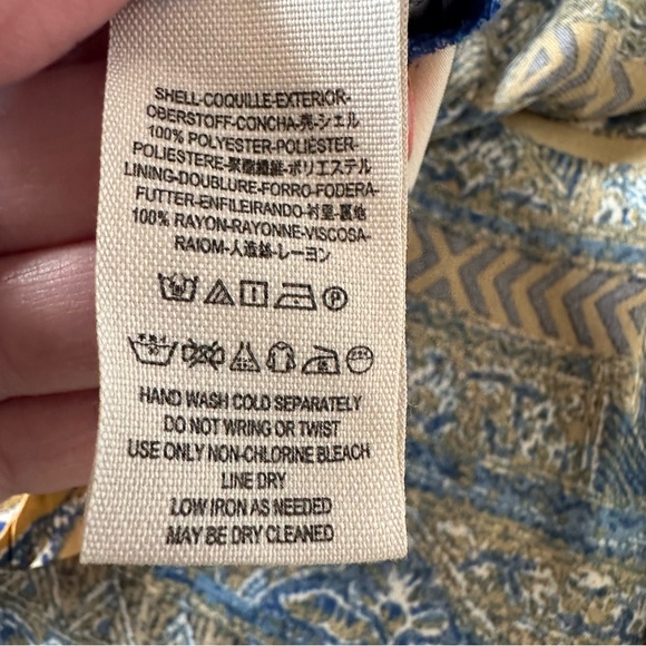 NWT Free People Say You Love Me Blue Gold Mini Dress Boho Babydoll Festival S - Picture 10 of 11